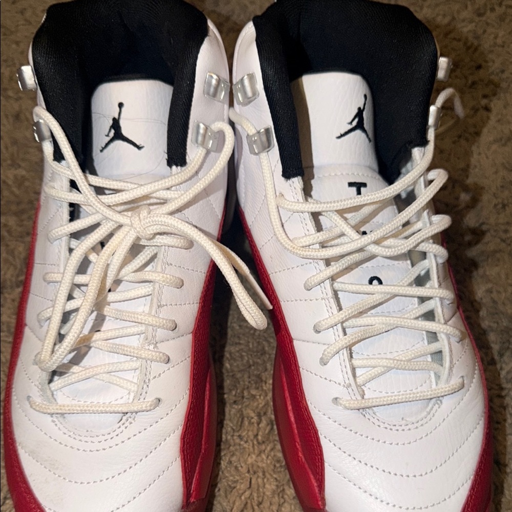 Jordan Kids White & Red Retro Basketball Sneakers